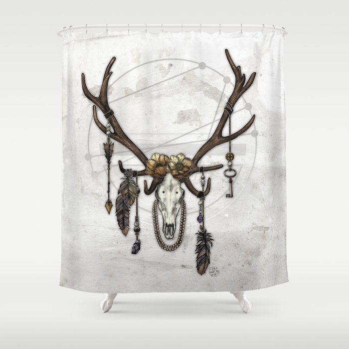 Crowns The Elk Shower Curtain By Abominableink Society6 Crowns The Elk Shower Curtain