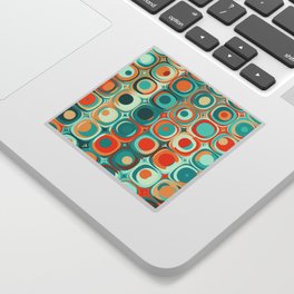Orange and Turquoise Dots Sticker