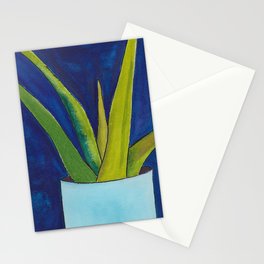 Aloe On Blue Stationery Card
