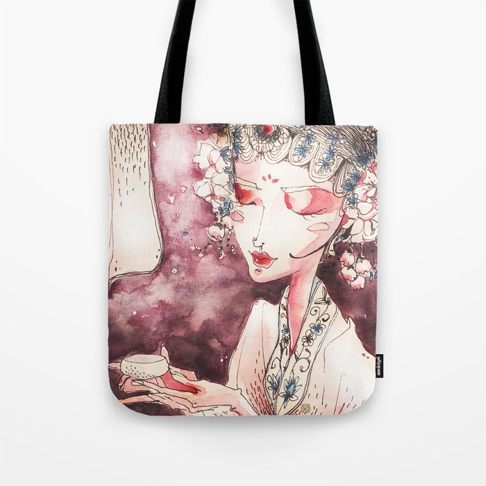 Chinese Beauty in Peking Opera Outfit Tote Bag