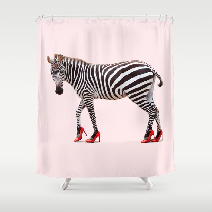 HIGH HEEL ZEBRA Shower Curtain