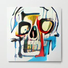 Urban Graffiti Style Street Art Skull Metal Print