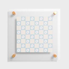 Retro Floral Checkered Pattern Floating Acrylic Print
