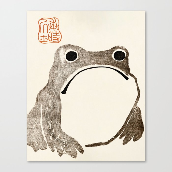 Unimpressed Frog Meika Gafu by Matsumoto Hoji 1814 - Frog Canvas Print