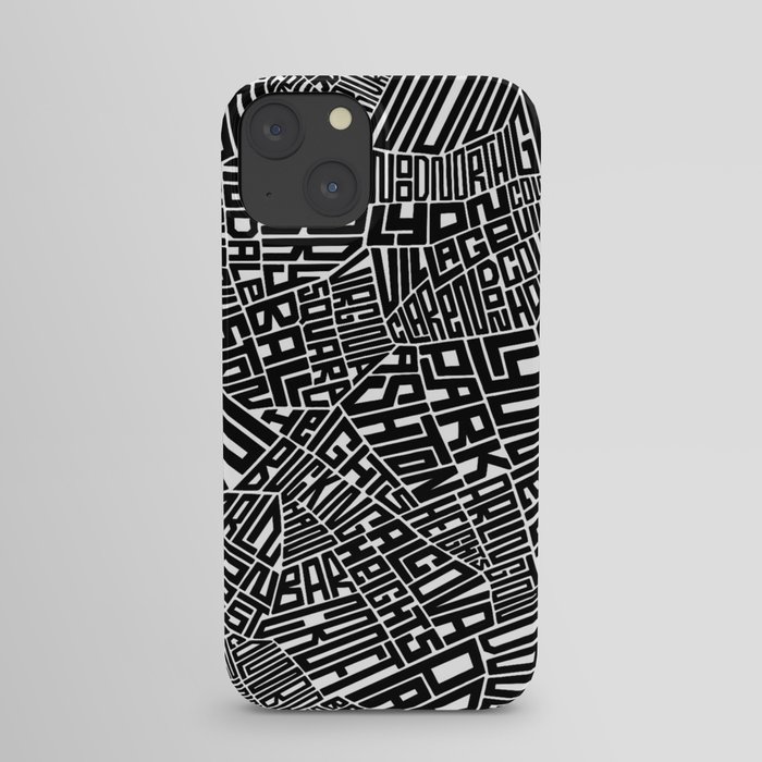 Typographic Arlington County Map iPhone Case