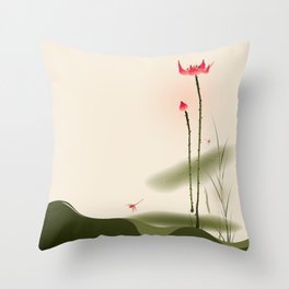 Oriental Lotus 002 Throw Pillow