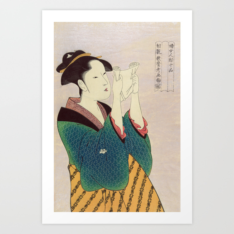 Fumiyomu Onna Kitagawa Utamaro 1753 Art Print By Fineartprints Society6