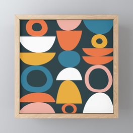 stacked bowls & circles Framed Mini Art Print