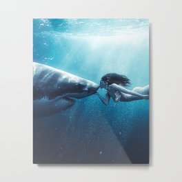 Shark Kiss Metal Print | Beauty, Shark, Graphicdesign, Blue, Ocean, Wildlife, Nature, Surreal, Nautical, Mothernature 
