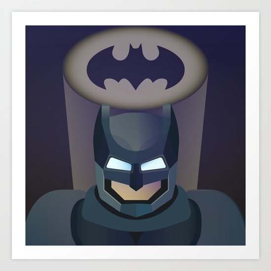Bat man helmet fanart Art Print