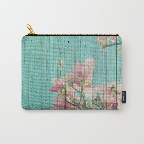Sweet Flowers on Wood 08 Carry-All Pouch