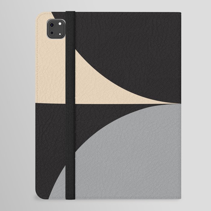 Abstract Geometric Shapes 27 in Mustard pale pink (Moon phases) iPad Folio Case