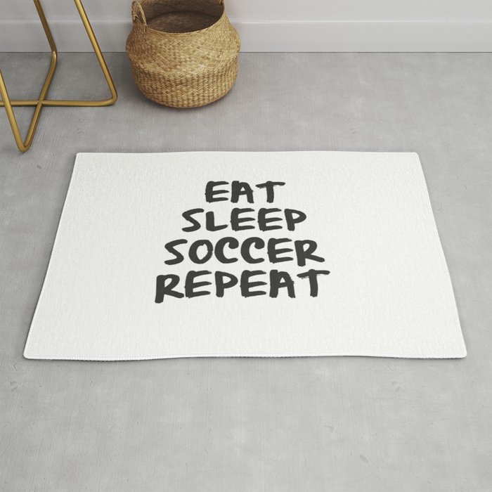 Eat, Sleep, Soccer, Repeat Rug