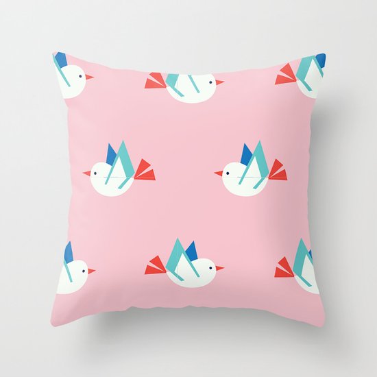 FLOCK OF BIRDS Throw Pillow