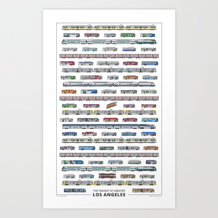 the transit of greater los angeles extra large art print by
