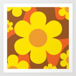 Power Flower on Brown Art Print