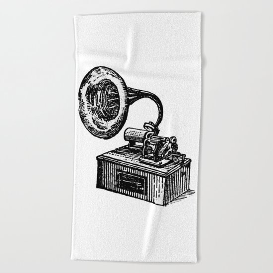 Gramophone Beach Towel