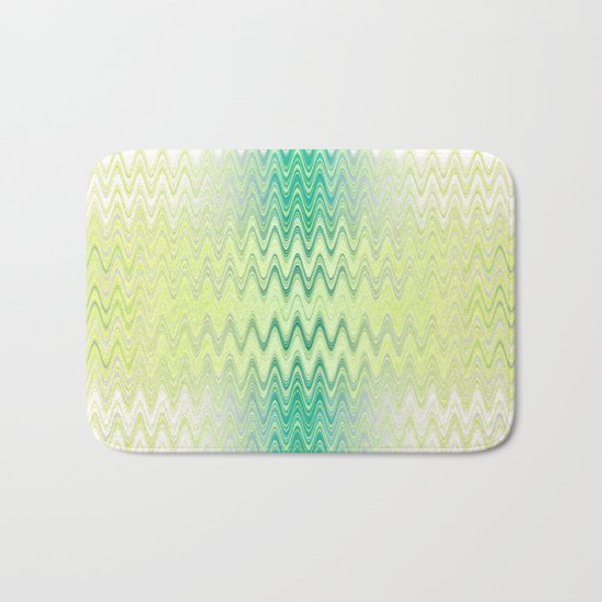 Textile-aqua & lemon Bath Mat