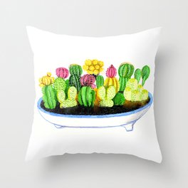 Cactus Family Throw Pillow
