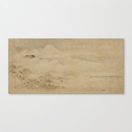 Japanese Edo Period Landscape Scroll of Mount Fuji - Kano Tanyu Canvas Print