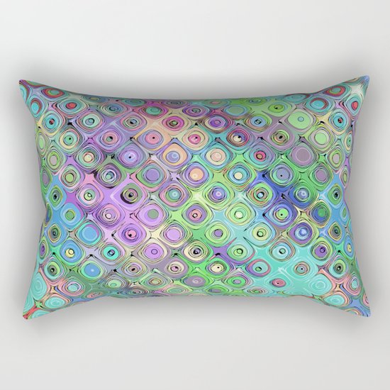 Abstract Pattern of Colorful Shapes Rectangular Pillow