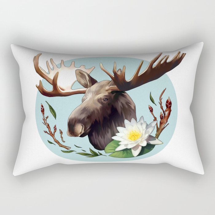 Moose Lily Rectangular Pillow