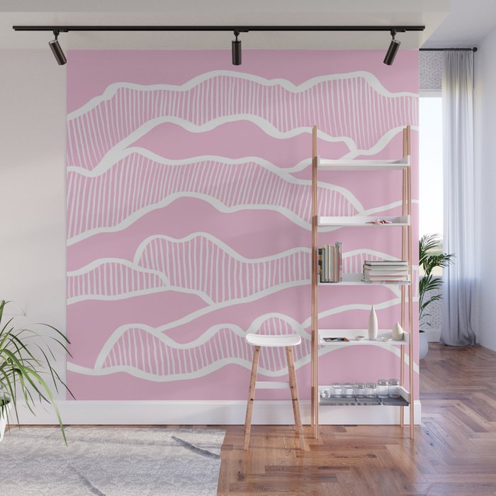 Abstract mountains line 14 Wall Mural