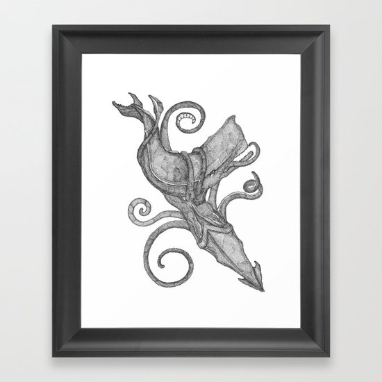 Whale Vs. Squid Framed Art Print