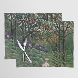 Woman Walking in an Exotic Forest Placemat