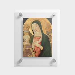 Madonna and Child with Saint Jerome and Saint Bernardino of Siena by Benvenuto di Giovanni Floating Acrylic Print