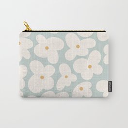Hippie Retro Daisy Pattern in pastel green   Carry-All Pouch