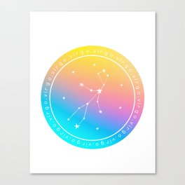 Virgo Zodiac | Rainbow Circle Canvas Print