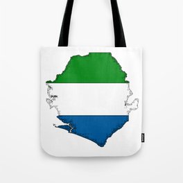 Sierra Leone Map with Sierra Leonean Flag Tote Bag