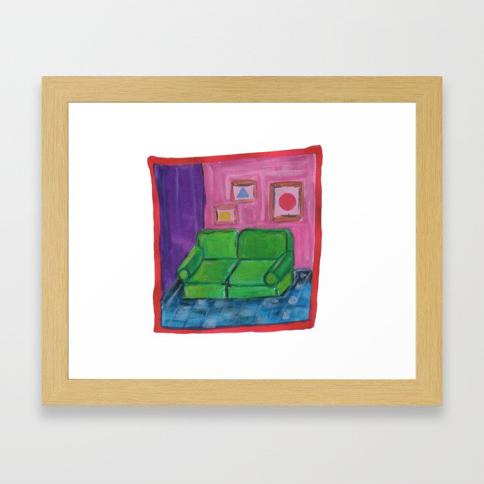 green sofa Framed Art Print