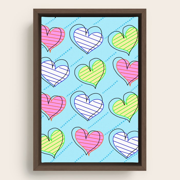 Colors heart Framed Canvas