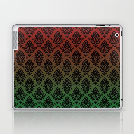 Black damask pattern gradient 9 Laptop & iPad Skin