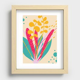Boho Floral Herb Plant Nature Illustration Recessed Framed Print