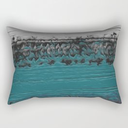 Teal and Gray Abstract Rectangular Pillow