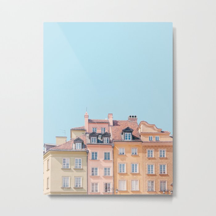 Warsaw Pastels - Poland Architecture, Travel Photography Metal Print