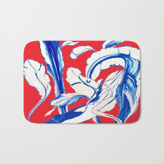 Plant in Blue Marker - Leaf of Life Miracle Leaf - RED Bath Mat