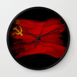 Soviet Union flag brush stroke, national flag Wall Clock