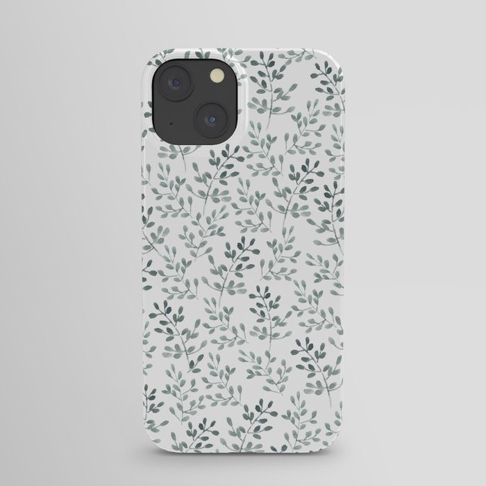 Tiny leaves pattern iPhone Case