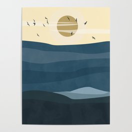 Beach abstract vintage Poster