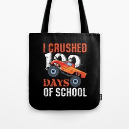 Days Of School 100th Day 100 Crushed Monster Truck Tote Bag