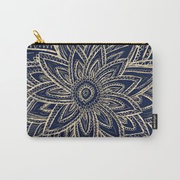Cute Retro Gold abstract Flower Drawing  geometric Carry-All Pouch