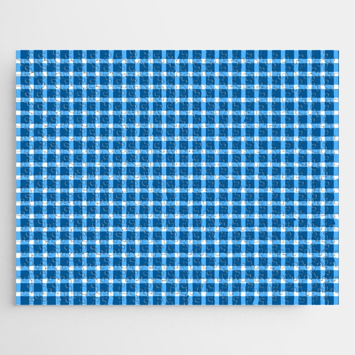 Blue Gingham - 04 Jigsaw Puzzle