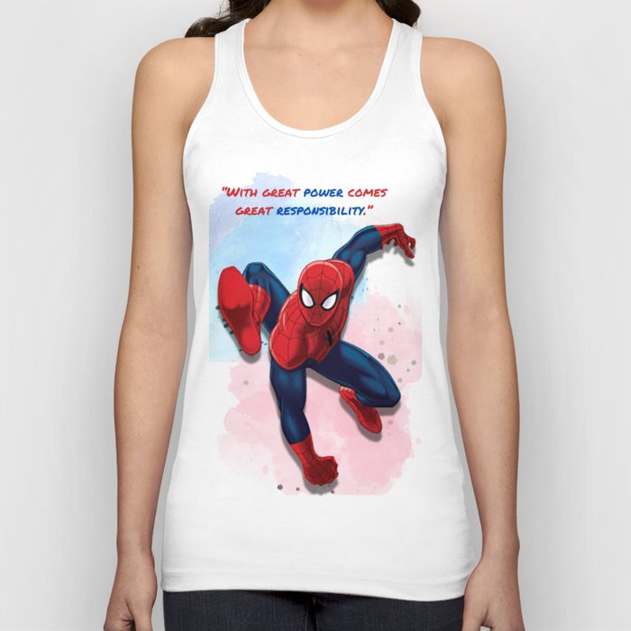 Spider Tom Holland “With great power comes great responsibility.” Tank Top