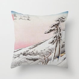 Clear Weather after Snow at Kameyama Throw Pillow