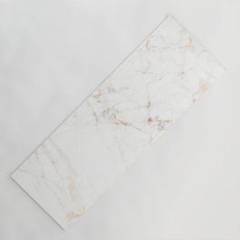 White Marble with Delicate Gold Veins Yoga Mat