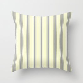 [ Thumbnail: Light Yellow & Dark Gray Colored Lines Pattern Throw Pillow ]